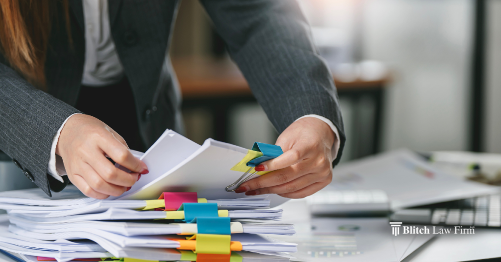 shoplifting defense attorney reviewing evidence