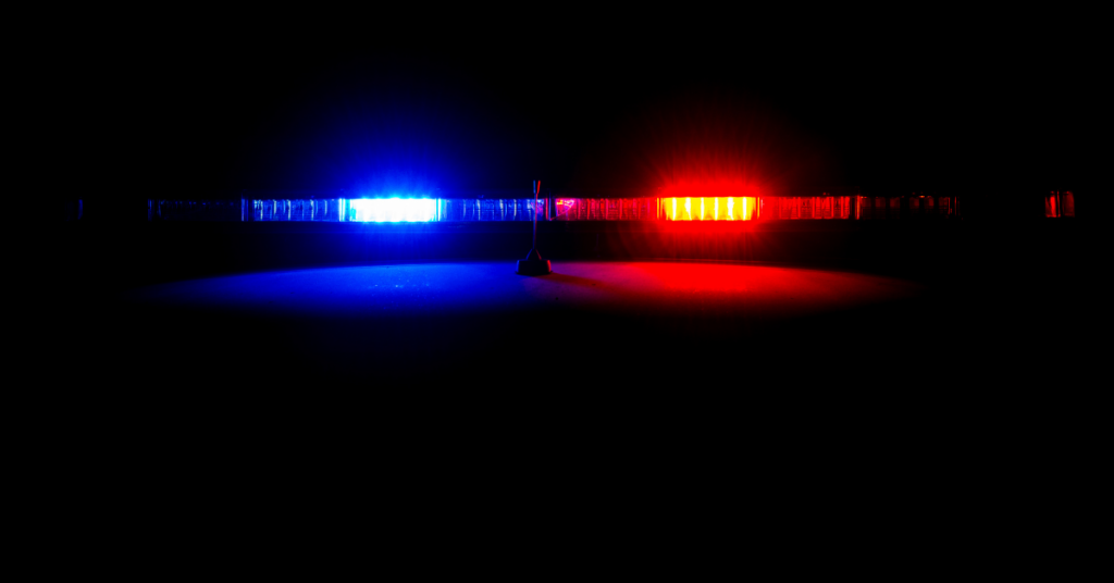 police car lights flashing